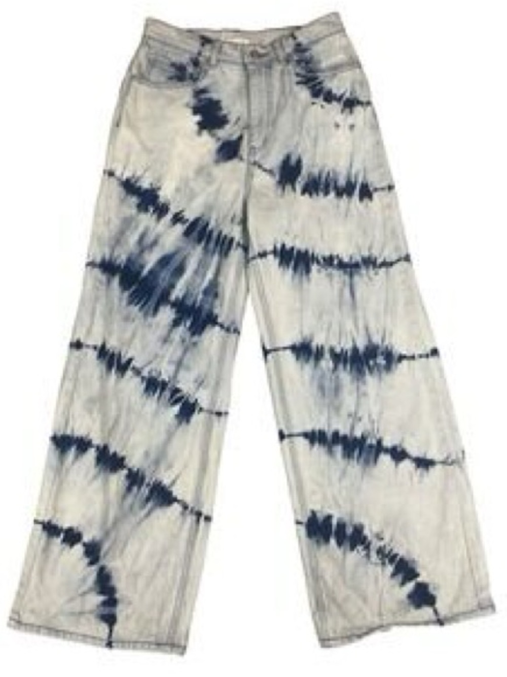 BDG Urban Outfitters High Rise Cotton Jeans in Light Blue and White